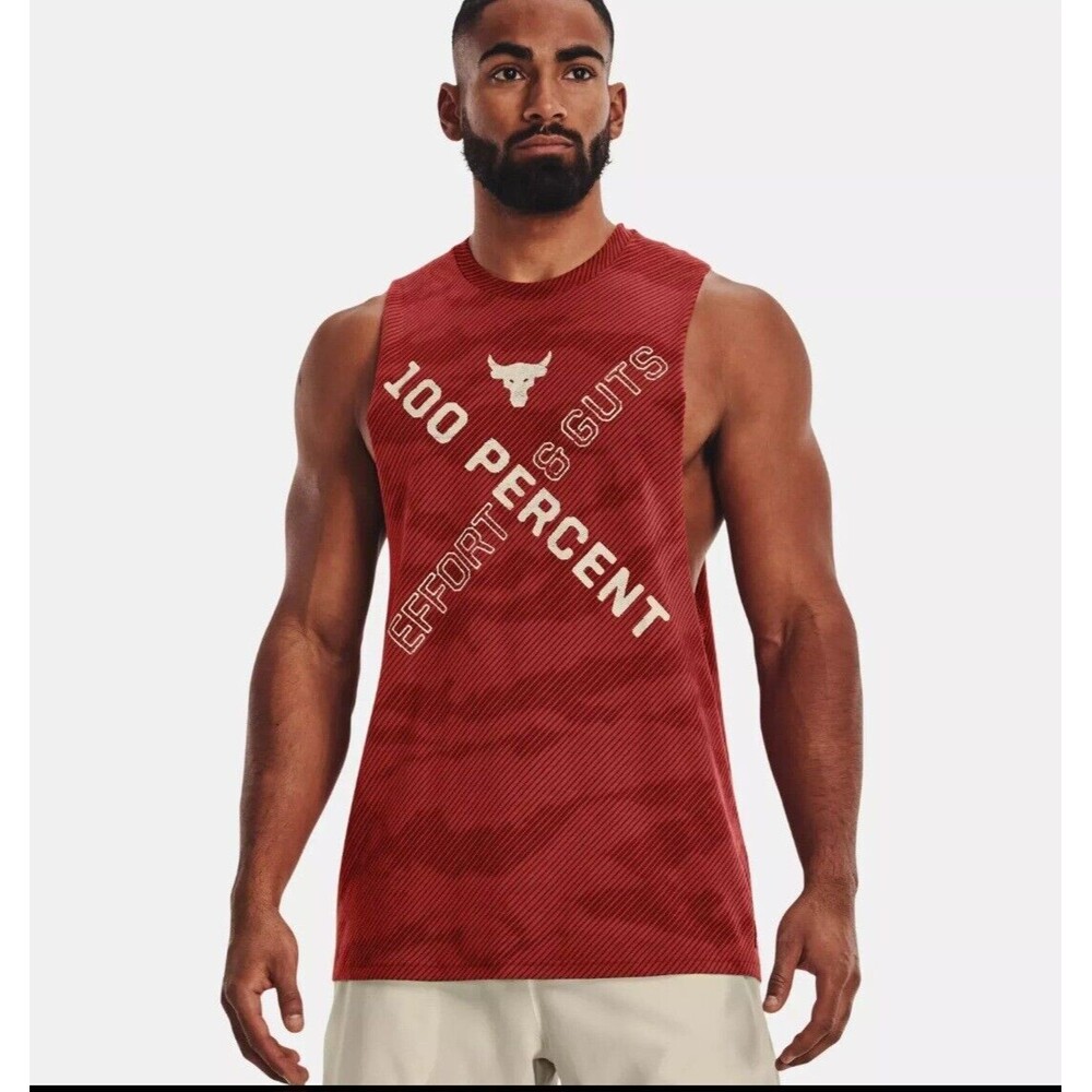 Under Armour UA Men's Project Rock 100 Percent Tank Effort & Guts XL 1370488 NWT